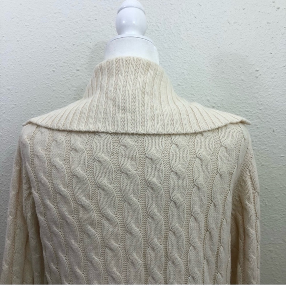 GAP Women's Ivory Cable Knit Cardigan Sweater S Toggle Wool Cashmere Angora Y2K - Picture 5 of 11